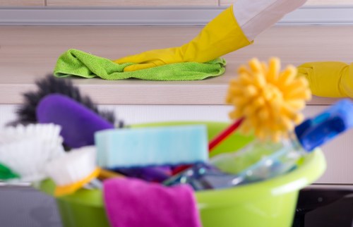 Cleaning professional preparing a service appointment checklist